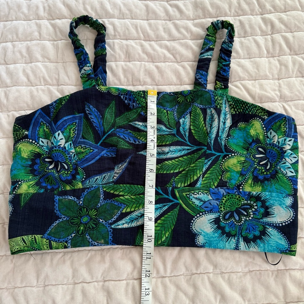 Rachel Zoe Blue and Green Leaf/ Flower Print Long Pull On Skirt Set XL - Picture 11 of 13